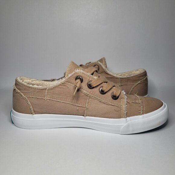 Blowfish Malibu Maxine Sneakers Tan Faux Sherpa Lined Womens 7.5 Minimalist Cozy - Picture 8 of 16